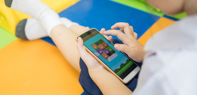 Child using mobile phone