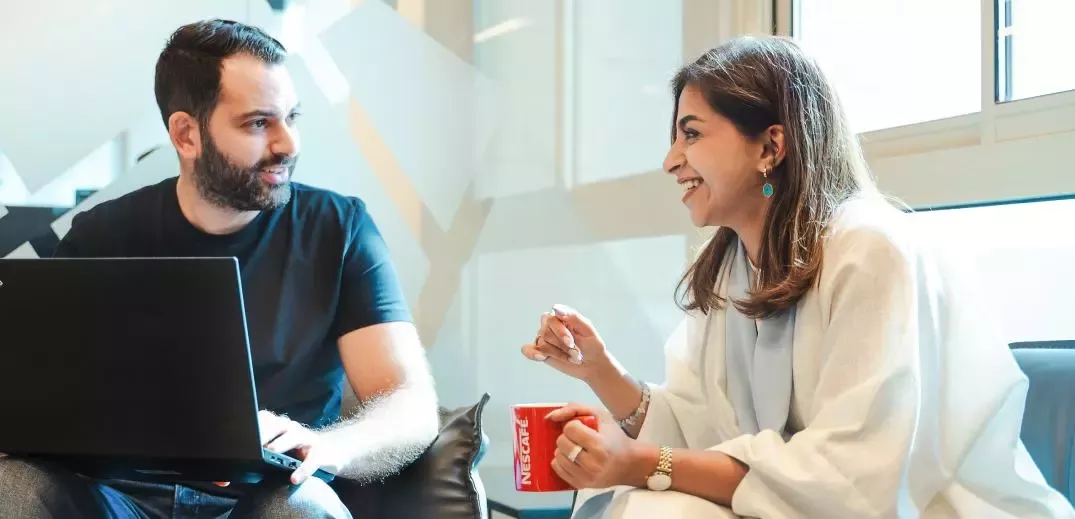colleagues discussing a project